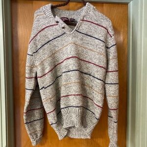 Vintage Eagle Point Wool Blend Striped Sweater Pull Over Size Large